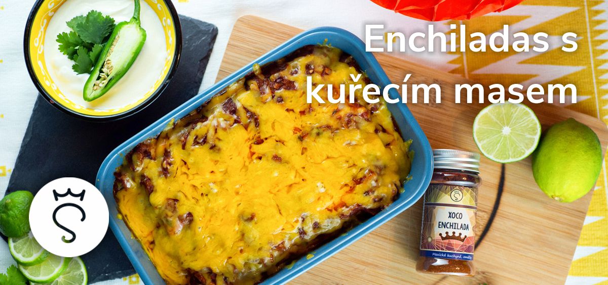 Enchiladas s trhaným kuřecím masem